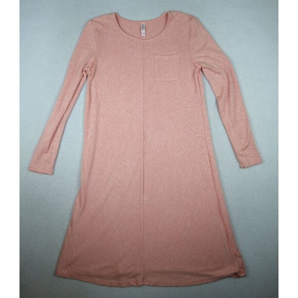 XHILARATION - GIRL'S PINK LONG SLEEVE MIDI STRETCH KNIT SWEATER DRSS - XL 14/16 - Picture 2 of 6